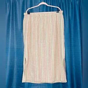 CJ Banks Cream and Pink Striped Skirt